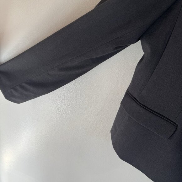 Calvin Klein Blazer Jacket Gray 12 / L Stretch Double Button Career Suit - Picture 3 of 8